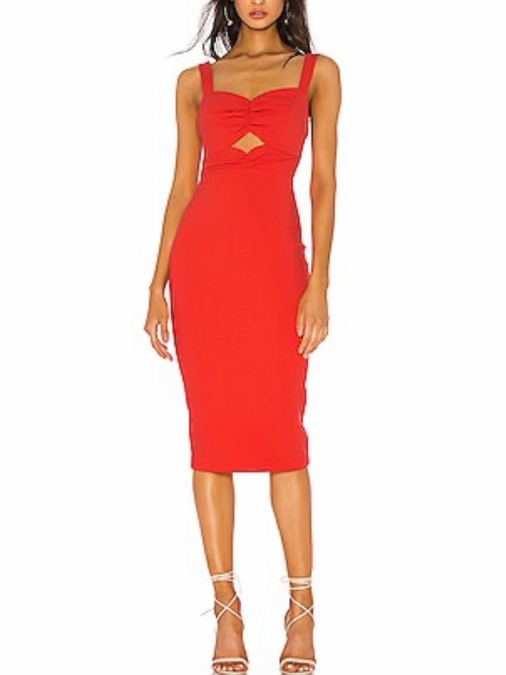 NWT LIKELY Terry Midi Dress in Bittersweet Red Size 8